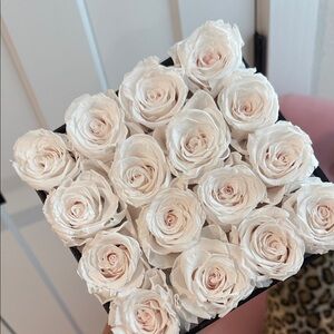 Immortal Fleur offpink/White Roses in Black Box